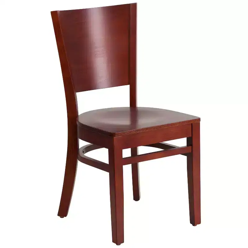 Emma and Oliver Solid Back Wooden Restaurant Dining Chair