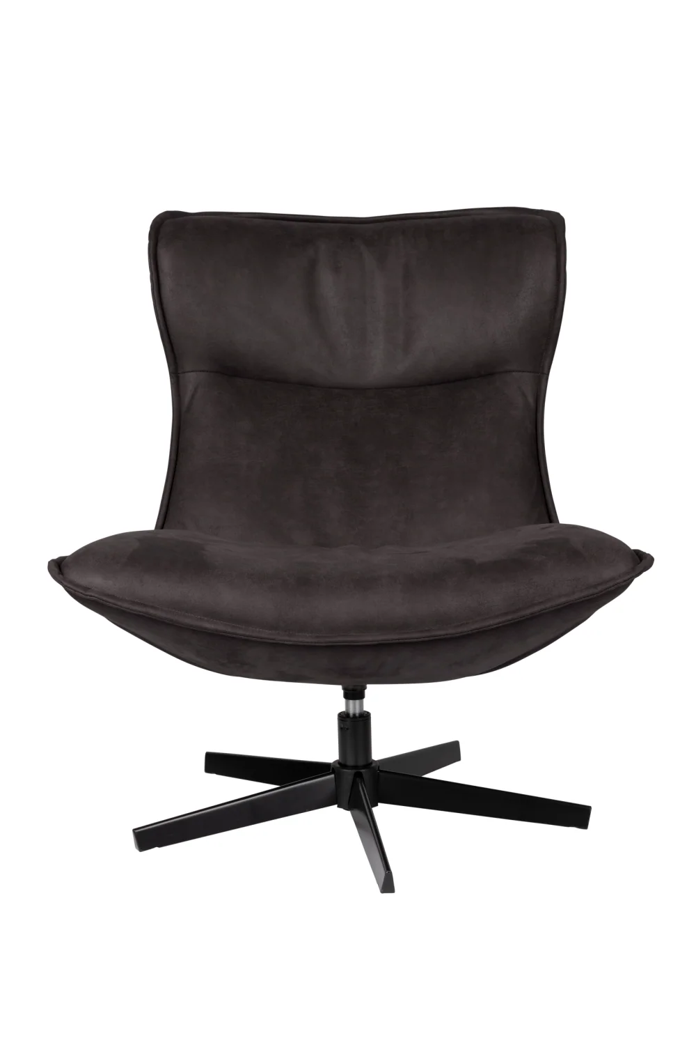 Ergonomic Fabric Lounge Chair with Headrest and Swivel Base