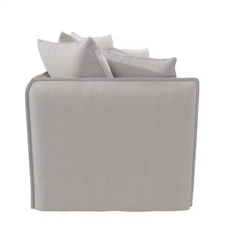 Novogratz Collette Slipcover Loveseat Sofa, Off White Canvas Weave