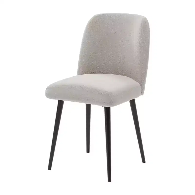 HomeRoots Set of Two Beige And Black Upholstered Fabric Dining Side Chairs