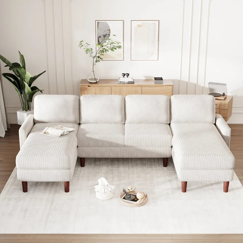 U-shaped Sponge-filled Cushion Combination Sofa