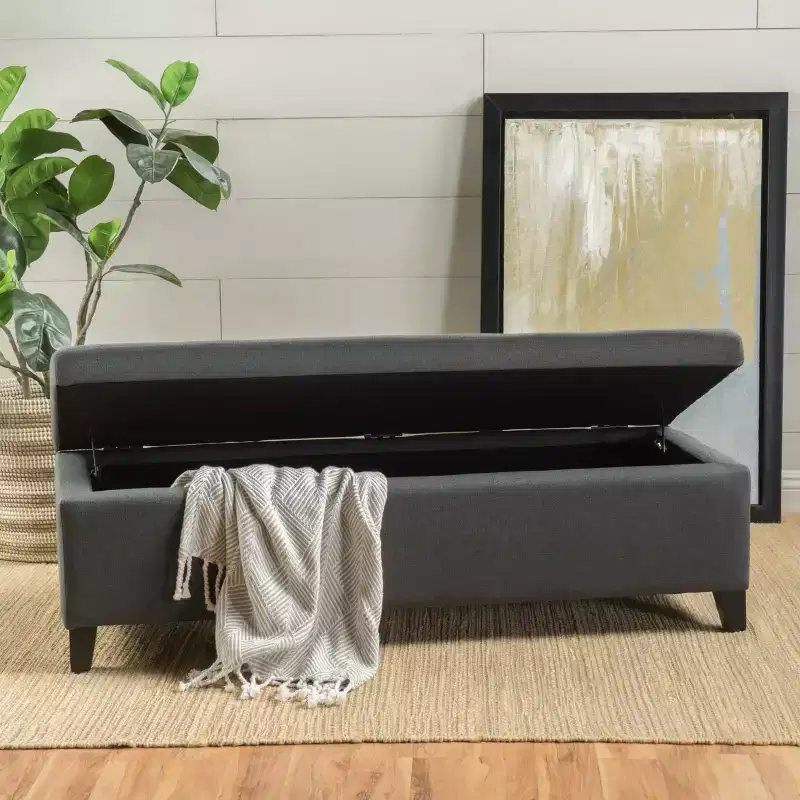 GDFStudio Aurla Contemporary Fabric Upholstered Storage Ottoman