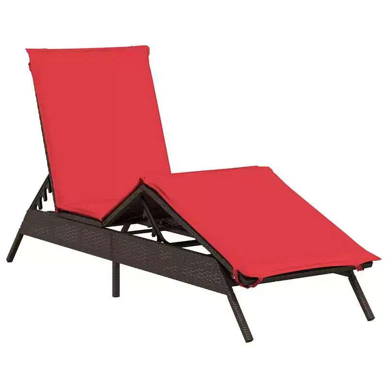 vidaXL Patio Sun Lounger PE rattan Extra Long Adjustable Footrests