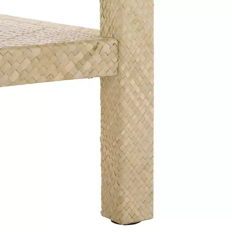 1-Drawer 1-Shelf Water Hyacinth Accent Table, Natural Finish, 16.94 lbs Capacity
