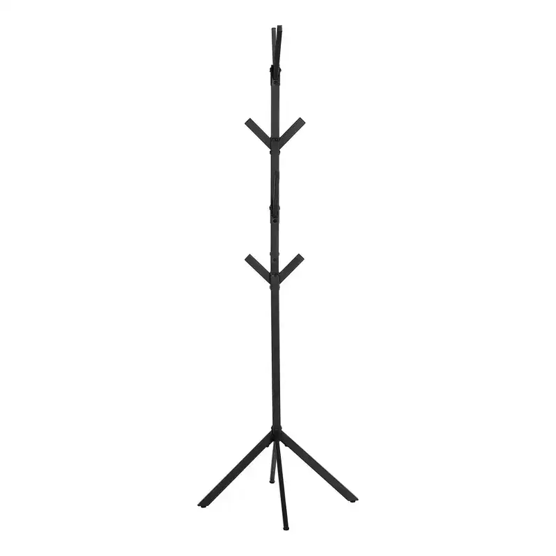 Freestanding Coat Rack with 8 Hooks – Metal Hall Tree for Entryway, Living Room or Bedroom, Black