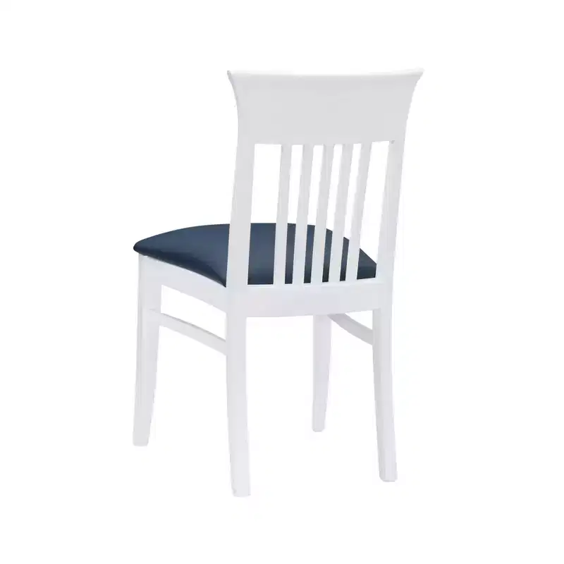 Set of 2 Jenny Slat Back Faux Leather Dining Chairs White - Linon