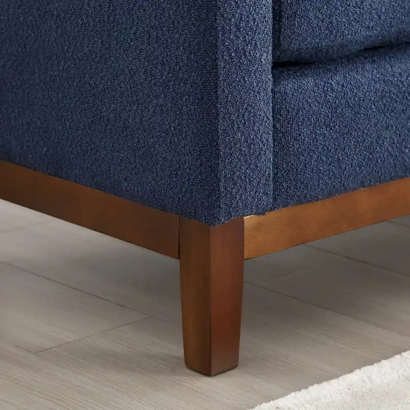 Upholstered Bench with Wood Legs