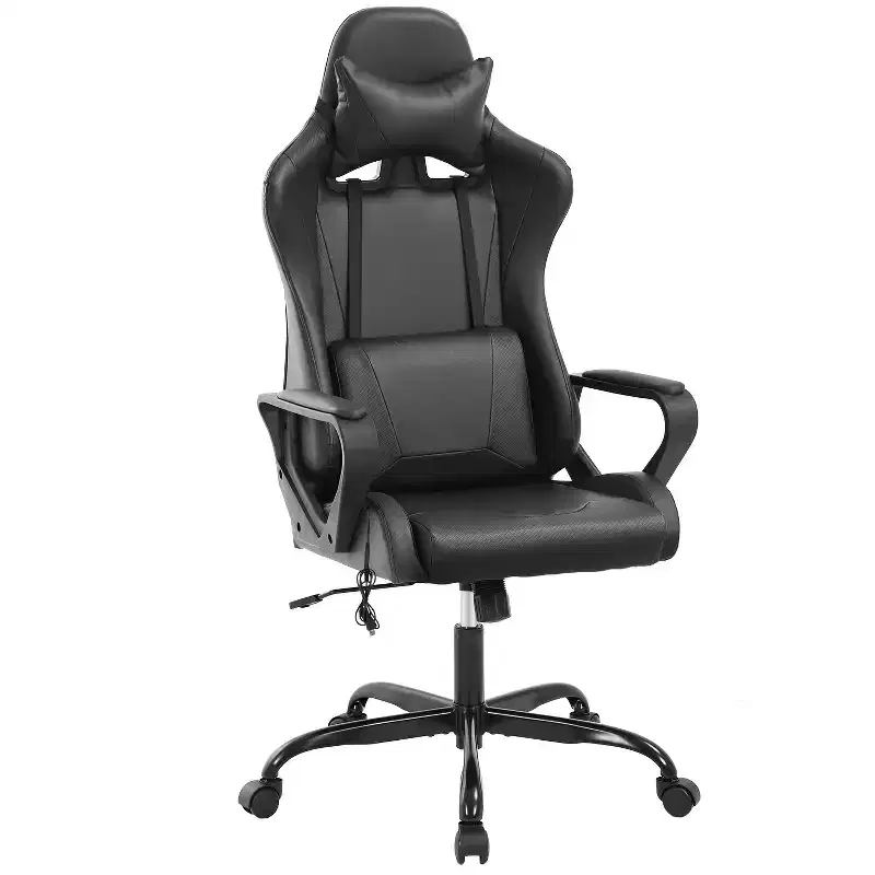 BestMassage Gaming Chair High-Back Office Chair with Lumbar Support Massage Function and PU Leather Rolling Swivel Chair for Adults and Teens