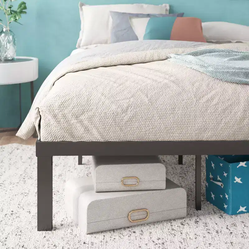 Luis Quick Lock Metal Platform Bed Frame Black - Zinus