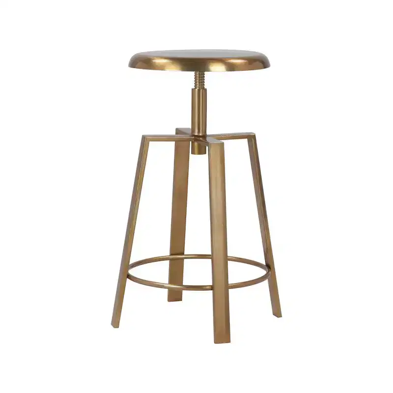 Gold Iron Adjustable Counter/Bar Stool, 24