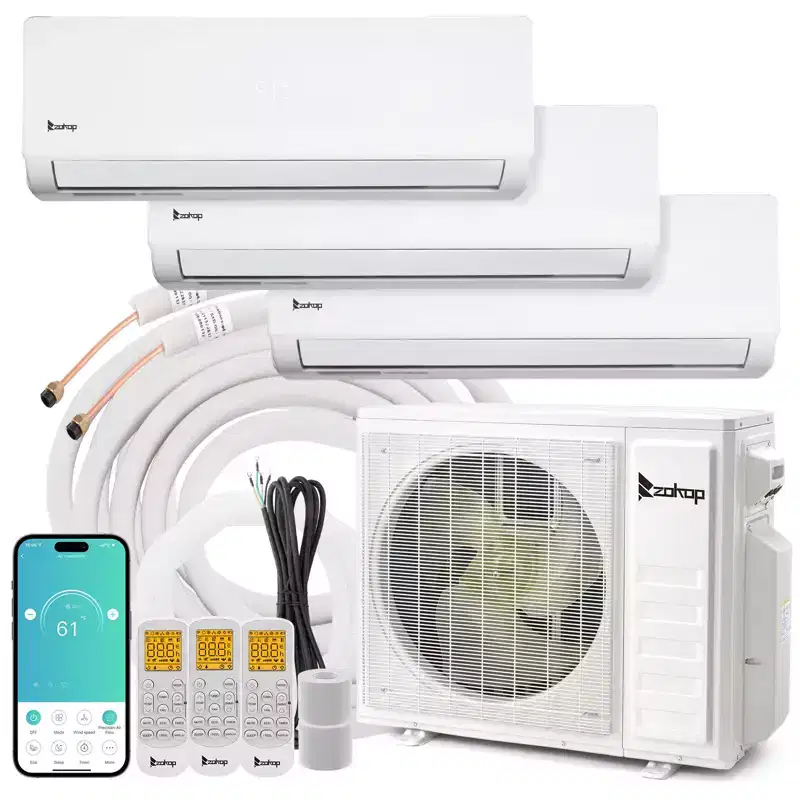 Karl Home 3-Zone 28000 BTU 20 SEER2 Mini Split Air Conditioner with Heat Pump (9K+9K+9K)