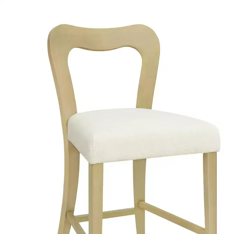 Christopher Knight Home Imamu Rubberwood Upholstered Counter Stools with Curved Open Back (Set of 2)