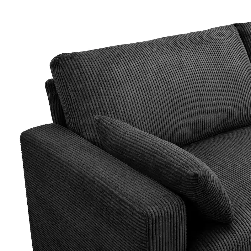 Modern Fabric Upholstered Loveseat with Removable Covers