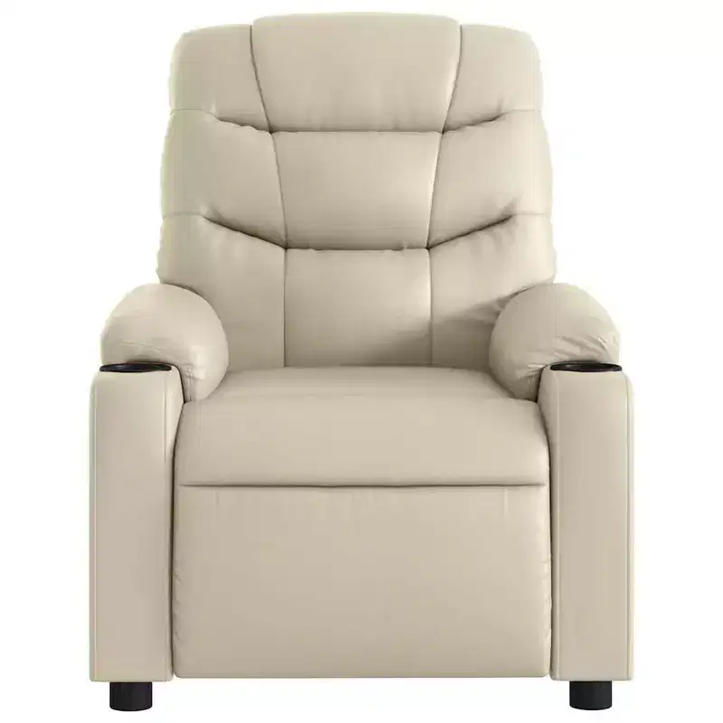 vidaXL Electric Massage Recliner Chair Cream Faux Leather