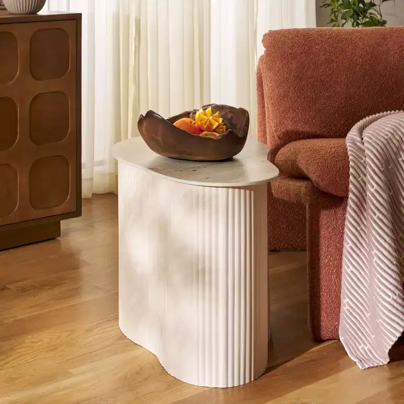 Medium Ceramic Side Table - Beige