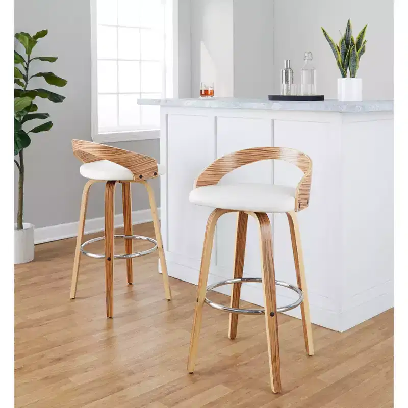 LumiSource Set of 2 30 Grotto Swivel Barstools