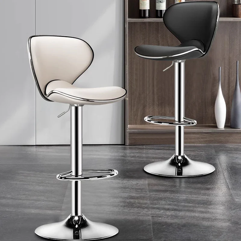 360掳 Swivel Faux Leather Bar Stools Adjustable Height Bucket Seat