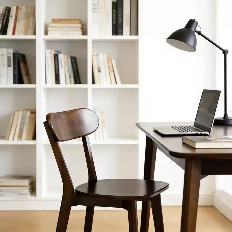 GDFStudio Dalton Mid Century Modern Solid Wood Dining Chairs with Ergonomic Curved Backrest (Set of 2)