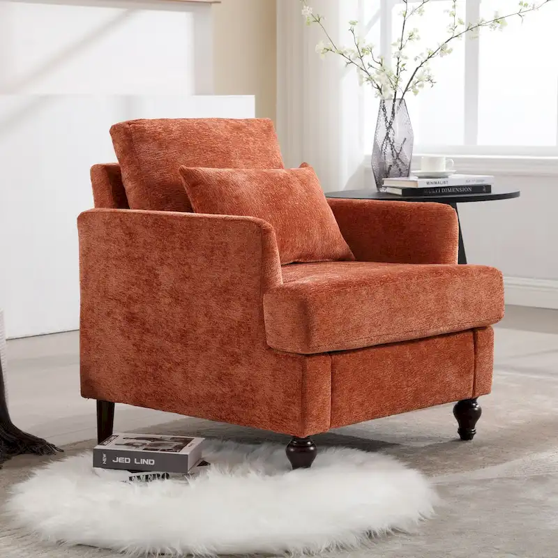 Wooden Frame Armchair, Modern Accent Chair Lounge Chair