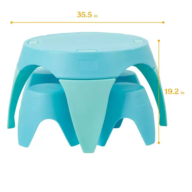 ECR4Kids Ayana Table and Stool Classroom Set, Childrens Furniture, 5-Piece