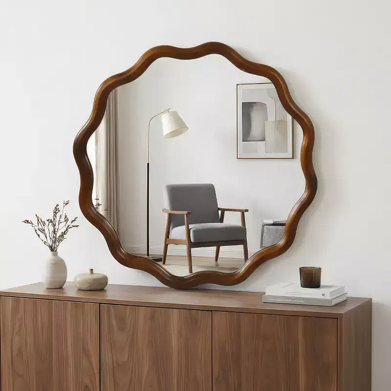 Nivelle Wavy Round Decorative Mirror