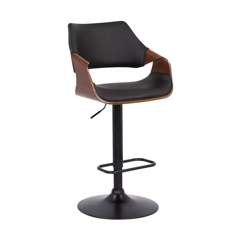Aspen Adjustable Faux Leather Metal Swivel Barstool - Armen Living