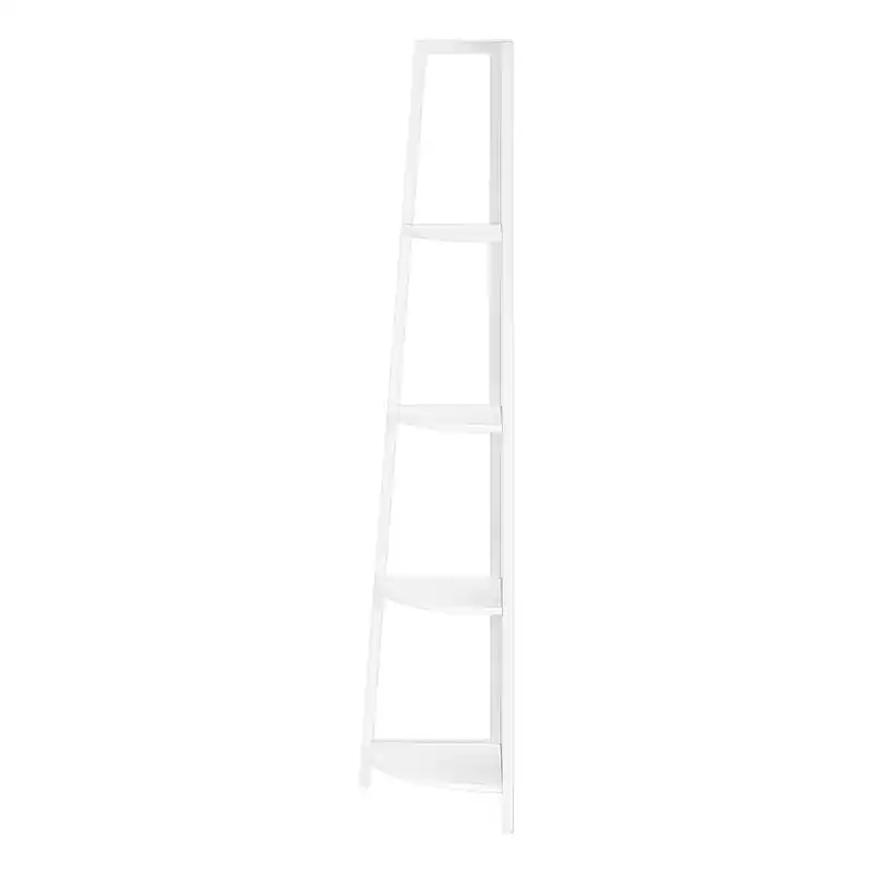 White White Metal Corner Etagere Bookcase