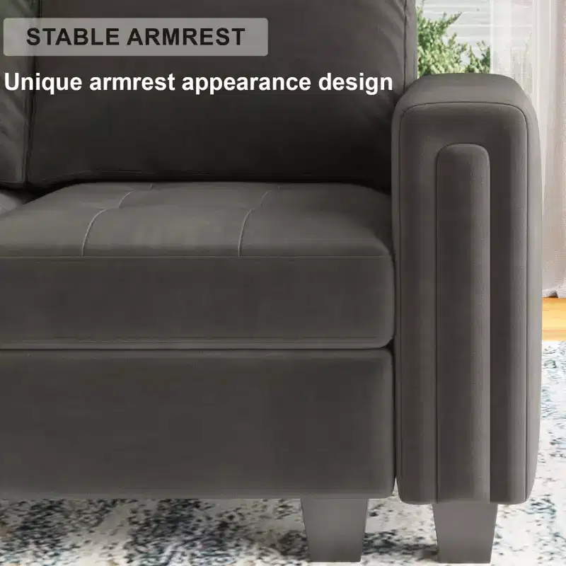 Belffin Modular Velvet Tufted Armrest Pair