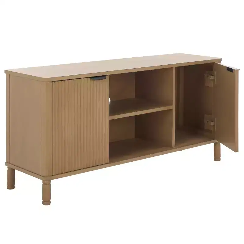 2-Door TV Stand | Desert Brown / Matte Black / Natural | Fits up to 43