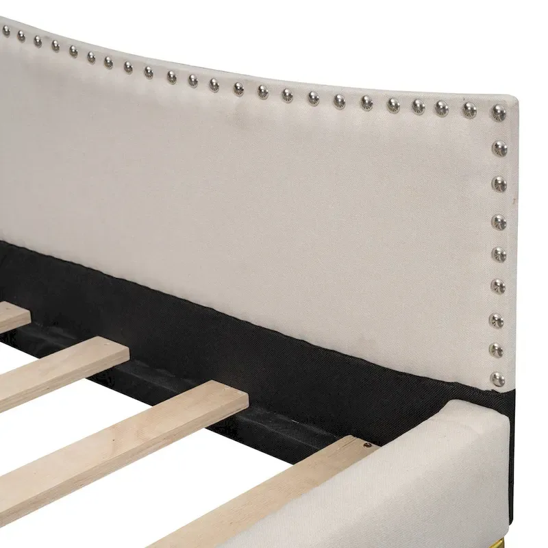 Upholstered Daybed with Guardrail and Headboard