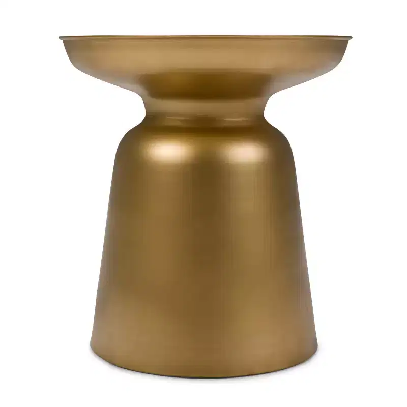 Round Metal Accent Side Table – Silver / Gold / Antique Copper / Gold-Black Ombré – 1 Piece