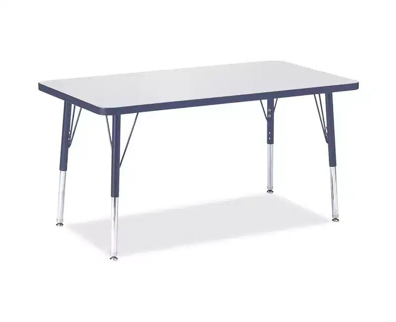 Jonti-Craft Berries Elementary Height Color Top Rectangle Table (24 x 36) in Blue