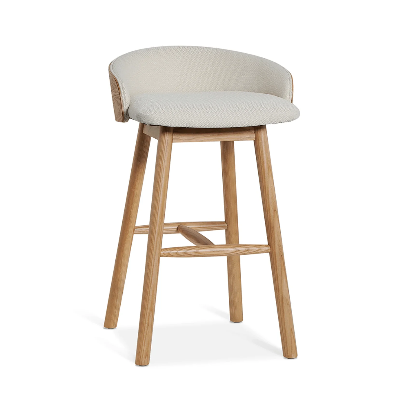 Natural ash Ash Barstool with Upholstered for Kitchen