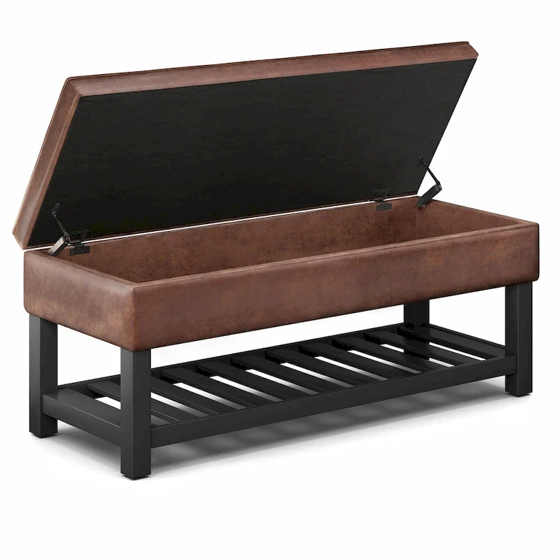 WYNDENHALL Essex 44 inch Wide Transitional Rectangle Ottoman Bench