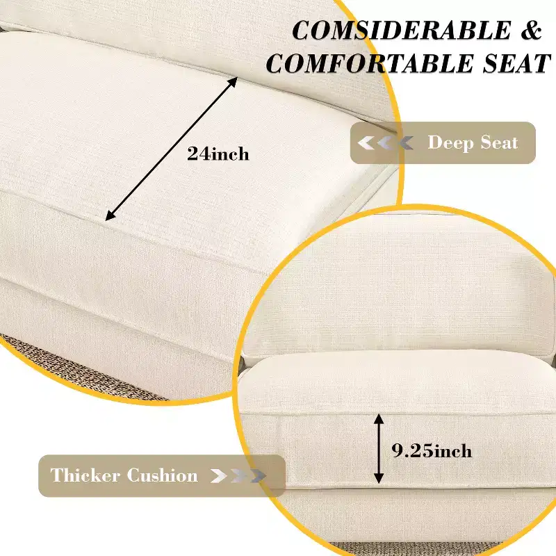 Dyonery 120 Modular Sectional Sofa, Cloud Sectional Couch with Deep Seat, Modern Modular L-Shape Sofa Couch with Chaise.
