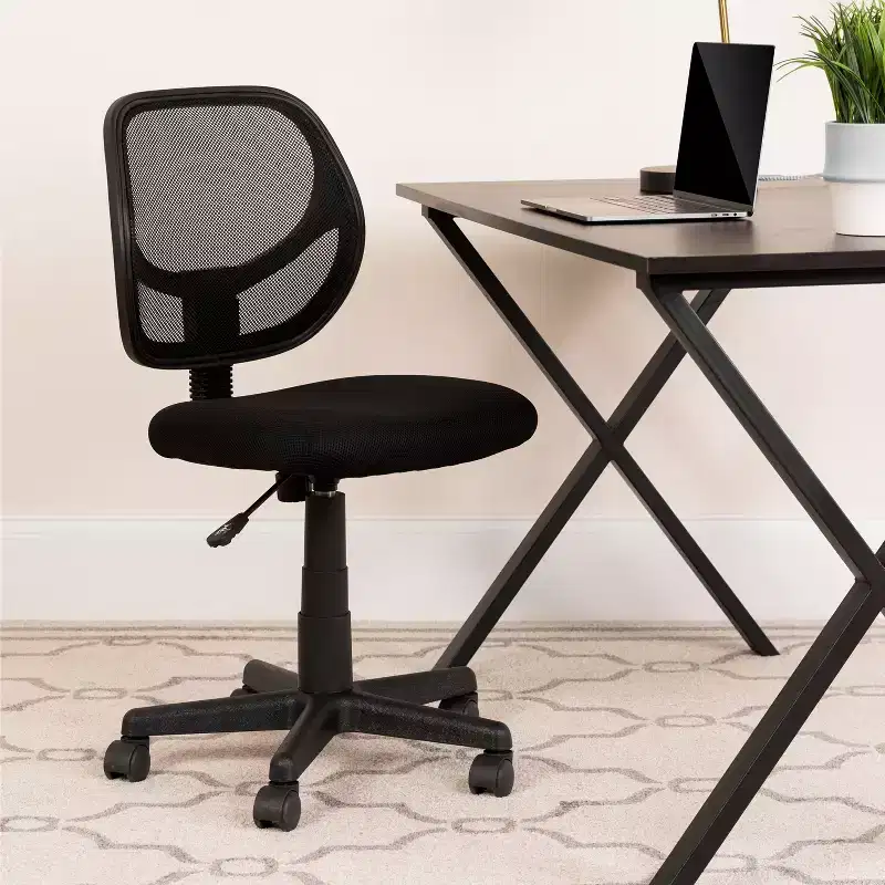 Mid-Back Mesh Swivel Task Office Chair with Curved Square Back