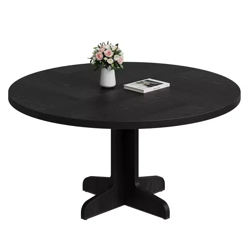 47 Inch Round Dining Table for 4, Curved Leg Table, Modern Dining Table, Stable Base, for Kitchen