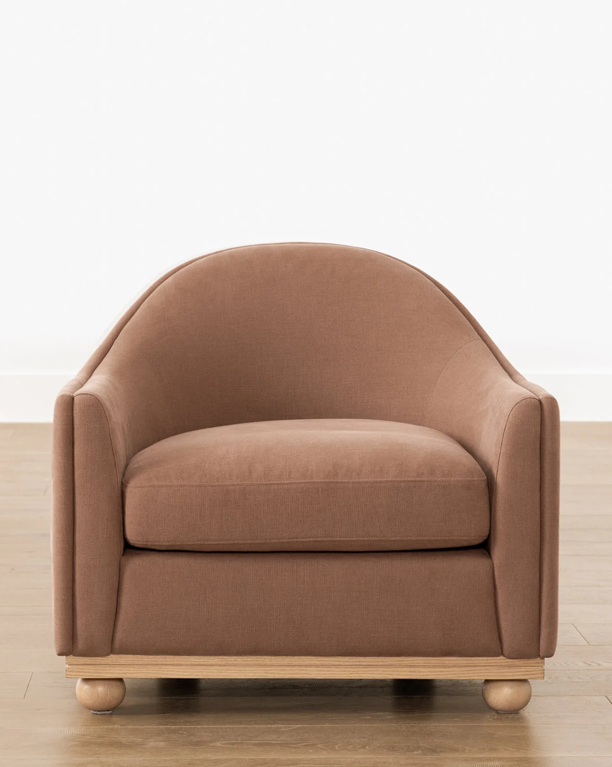 Luxurious Down & Feather Lounge Chair with Bench-Made Frame & Bun Feet for Living Room
