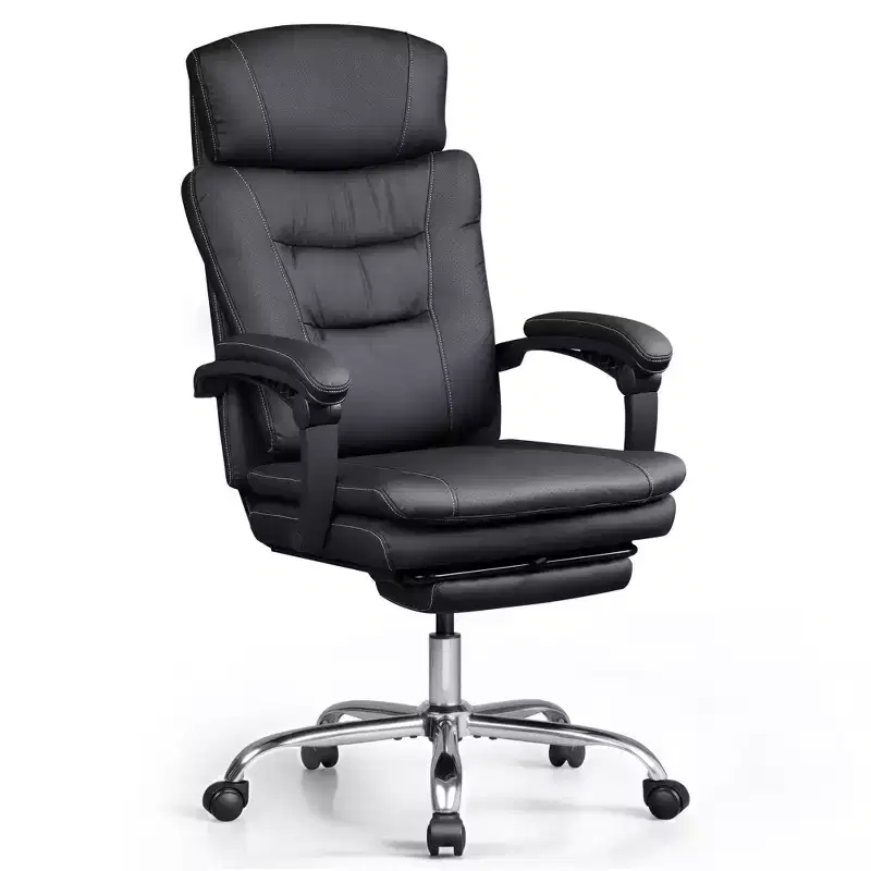 GALAXHERO Executive Leather Home Office Chair with Footrest, High Back Heavy Duty Ergonomic Desk Chair, Big and Tall with Lumbar Support