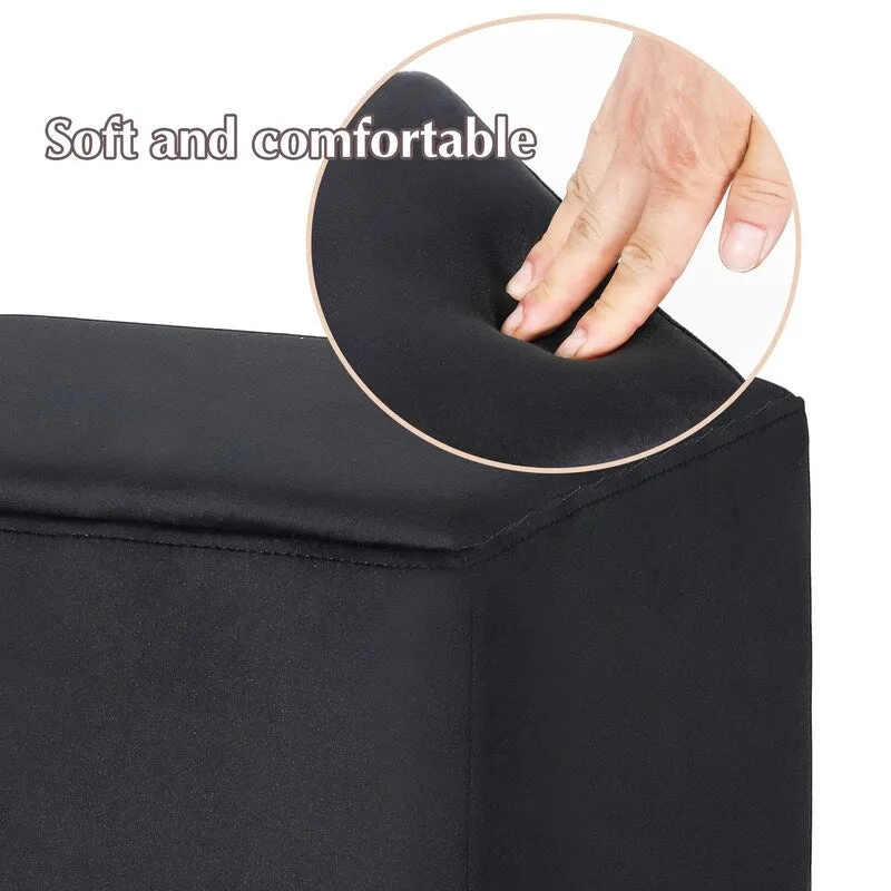 Ottoman Footrest Vanity Stool with Gold Trim