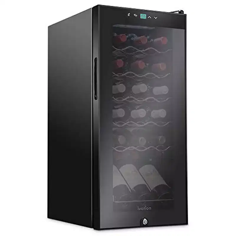 Ivation 18 Bottle Wine Cooler Fridge, Compressor Refrigerator W/Lock