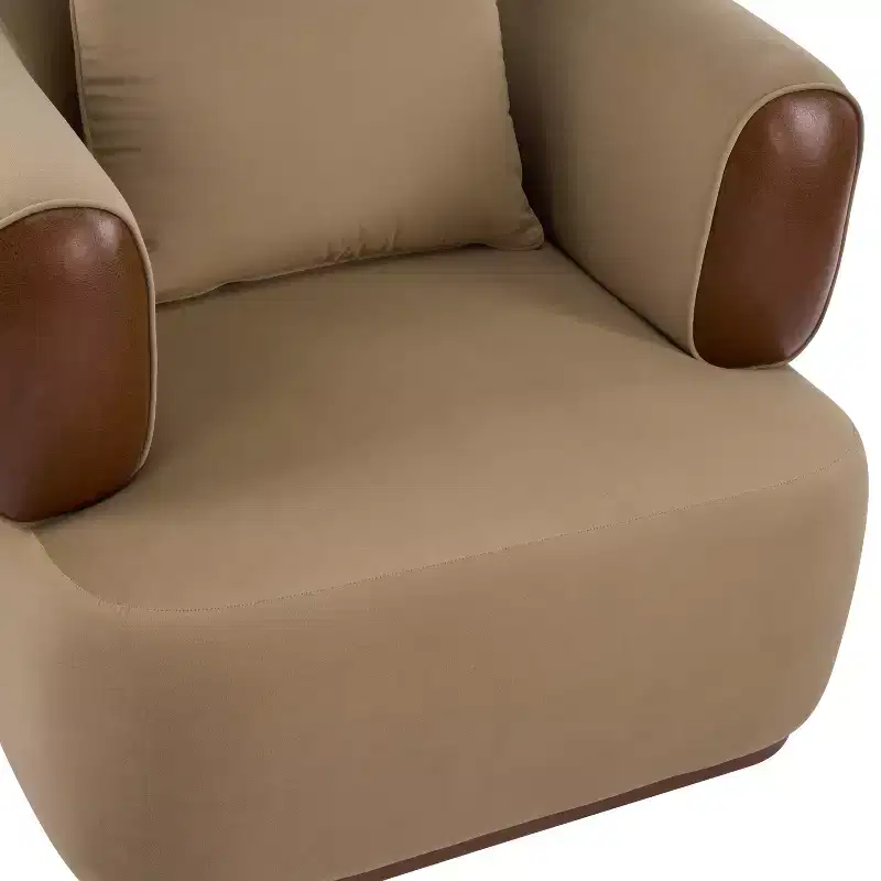 Christopher Knight Home Katia Modern Velvet Faux Leather Arm Chair with Pillow
