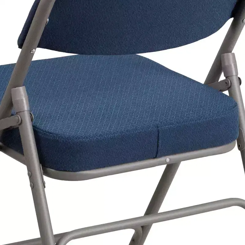 Flash Furniture 2 Pack HERCULES Series Premium Curved Triple Braced & Hinged Fabric Upholstered Metal Folding Chair