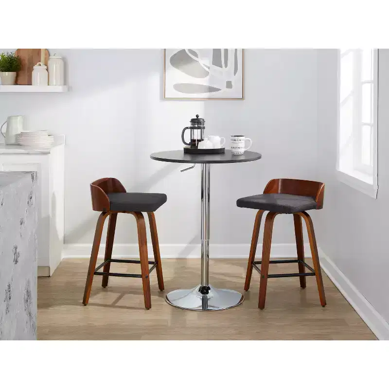 LumiSource Set of 2 26 Maya Swivel Counter Height Barstools