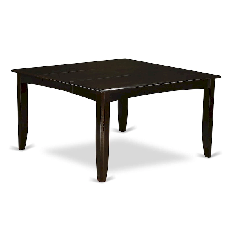 East West Furniture Dining Table Set Includes a Square Wooden Table with Butterfly Leaf and 8 Kitchen Dining Chairs, Cappuccino