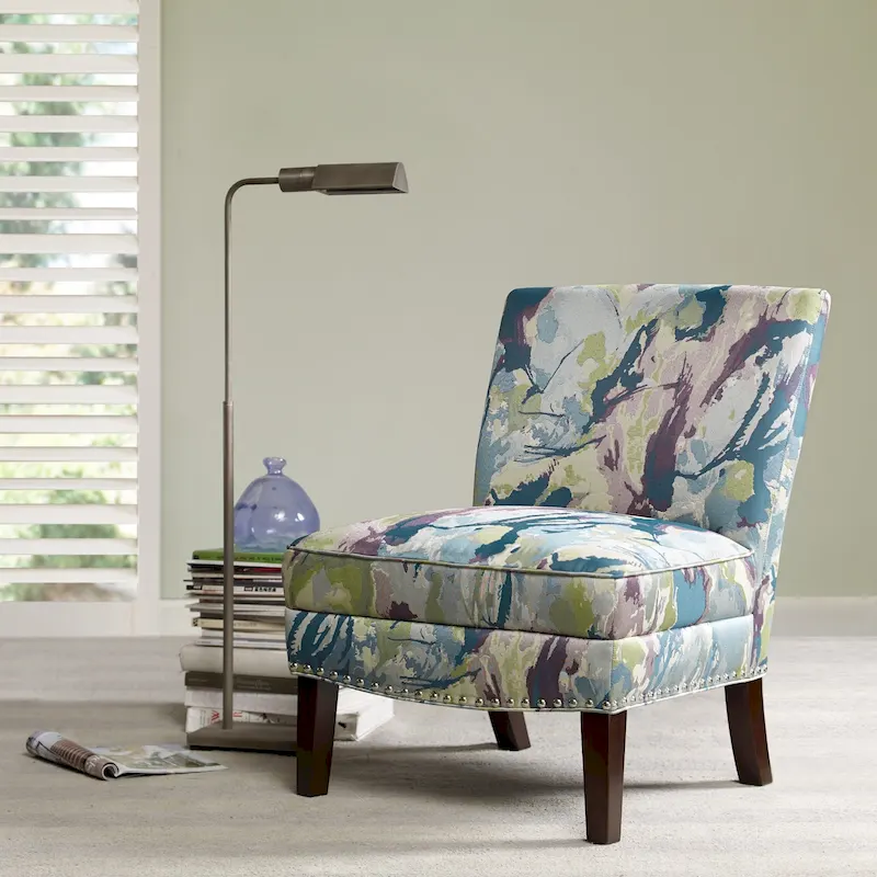 Artistic Print Armless Slipper Accent Chair
