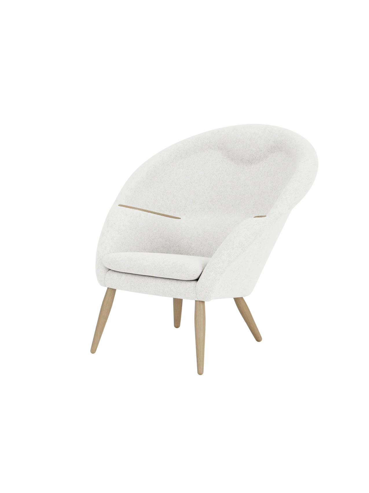 Lounge Chair Horseshoe Frame, Integrated Headrest, Wood Armrests