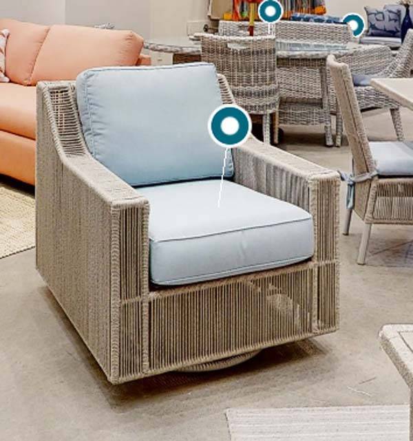 Outdoor Wicker Swivel Glider Chair with Cushions Patio Seating