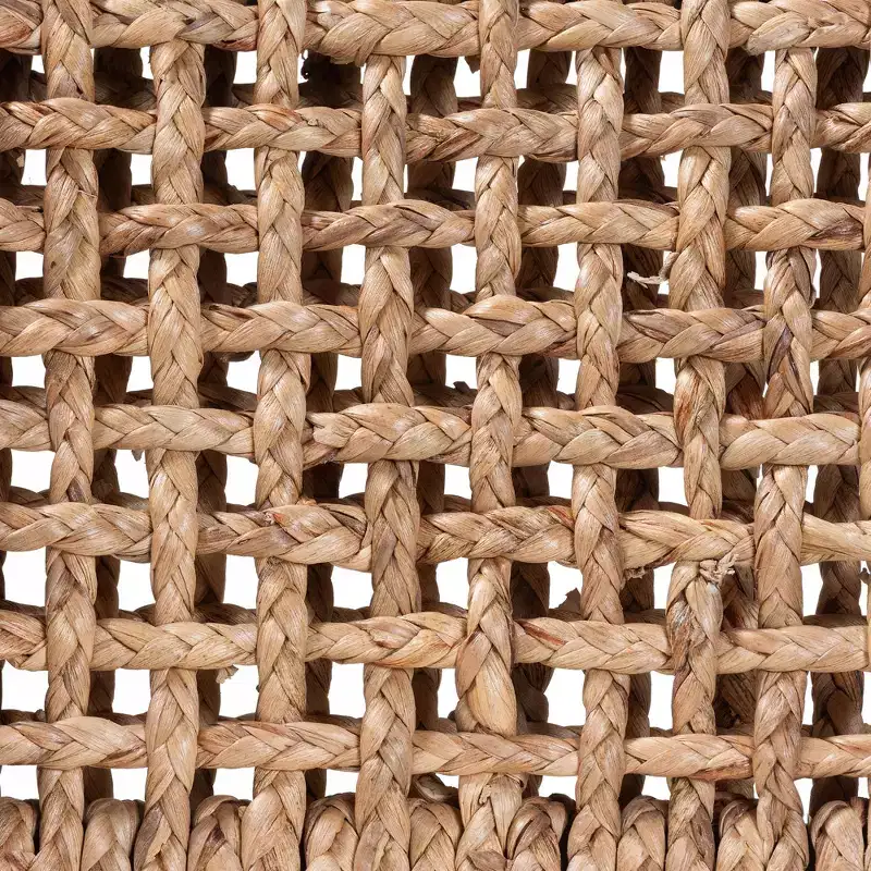 bali & pari Modern Bohemian Counter Stool, Dark Brown Mahogany & Seagrass, Woven Backrest