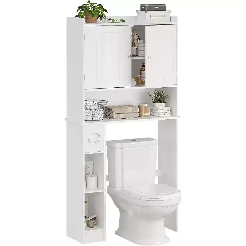 Over Toilet Storage Cabinet with Barn Doors and Adjustable Shelves